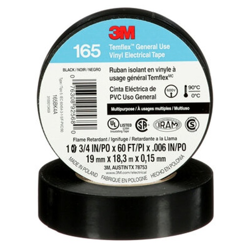 [604-66165-1] Electrical Tape Black 4A 3/4X60