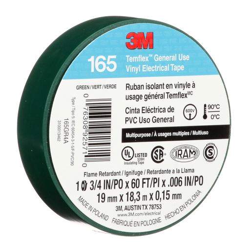 [604-66165-3] Electrical Tape Green 4A 3/4X60