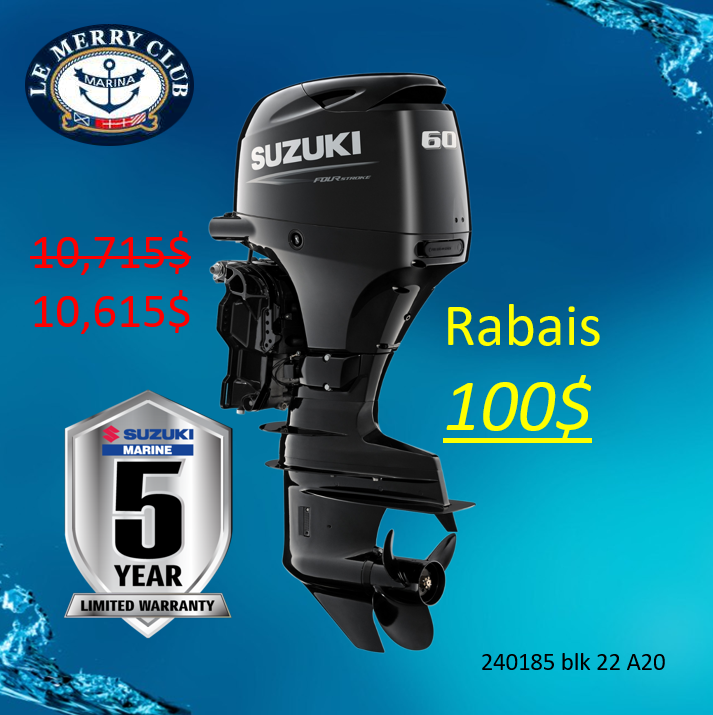 Suzuki 60HP 240185 blk 22 A20''