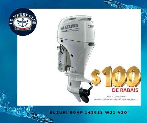 [SUZ90 (09003F-143618) A20''] Suzuki 90HP 143618 W21 A20'' Usagé