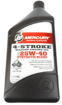 Huile moteur marin 4 temps 25W-40 mélange synthétique 1 litre