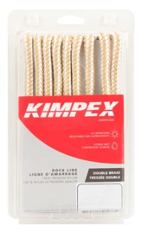 Kimpex Double Braid Dock Line1/2''x15' White/Gold