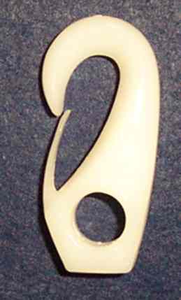 White Nylon Hook 5/32 Cord-Knot Fitting