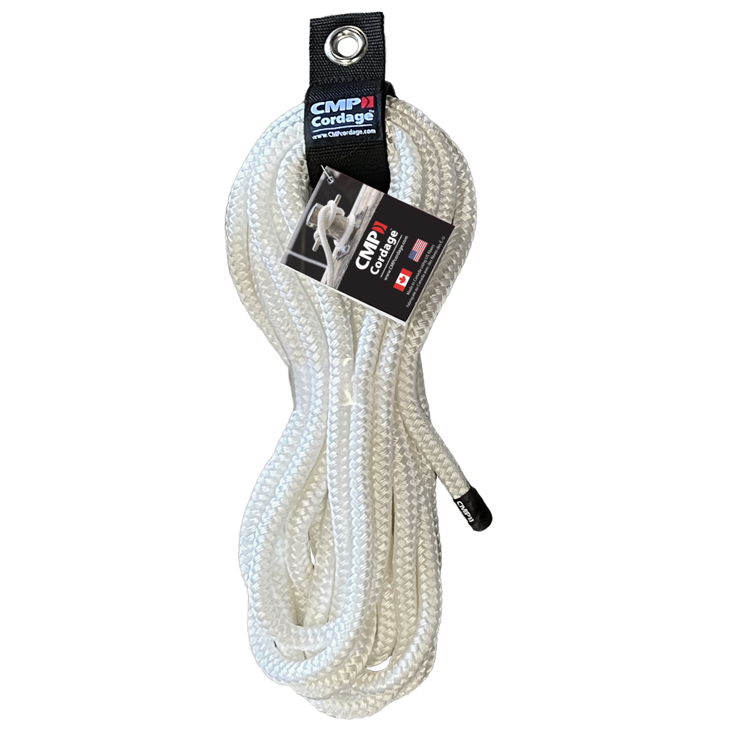 Cordage CMP  3/8″ Dia x 25′ Length Nylon Double Braid Dock Line, White