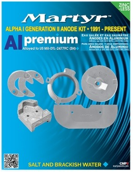 Anode kit alpha Gen.II, alum Salt and Brackish