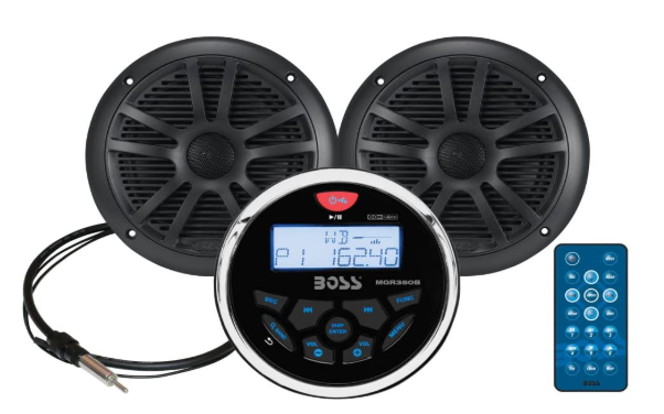 [988-00350-06] Marine Gauge Digital Media AM/FM Receiver Featuring Built-In Amplifier