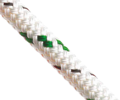 [23pyb 386004] Corde Polyester Yacht Braid 3/8 Verte Trace