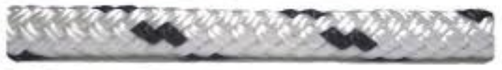 [8pyb 146001] Corde Polyester Yacht Braid 1/4 Black Trace