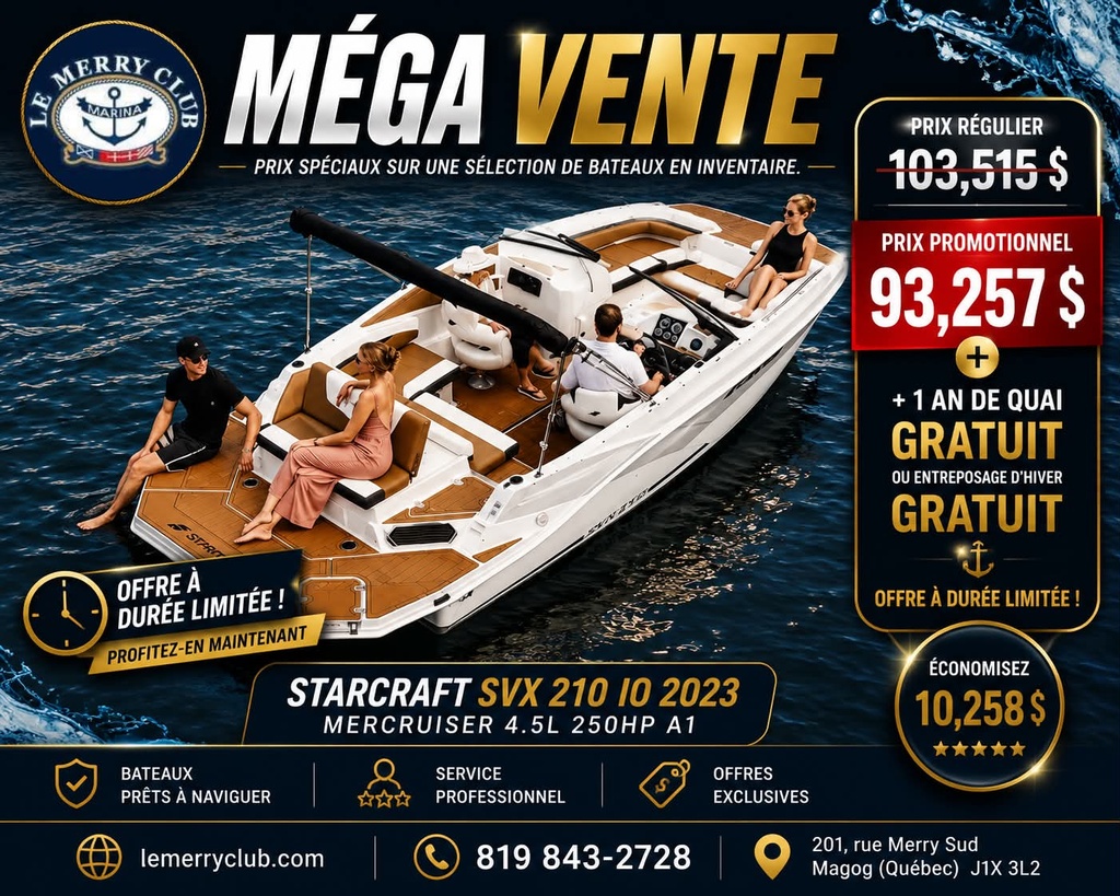 Starcraft SVX 210 IO 2023 Mercruiser 4.5L 250HP A1 