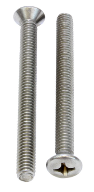 [754-00697] Stainless Steel Machine Screw W/Nut Phillips Oval Head 10-24 x 2