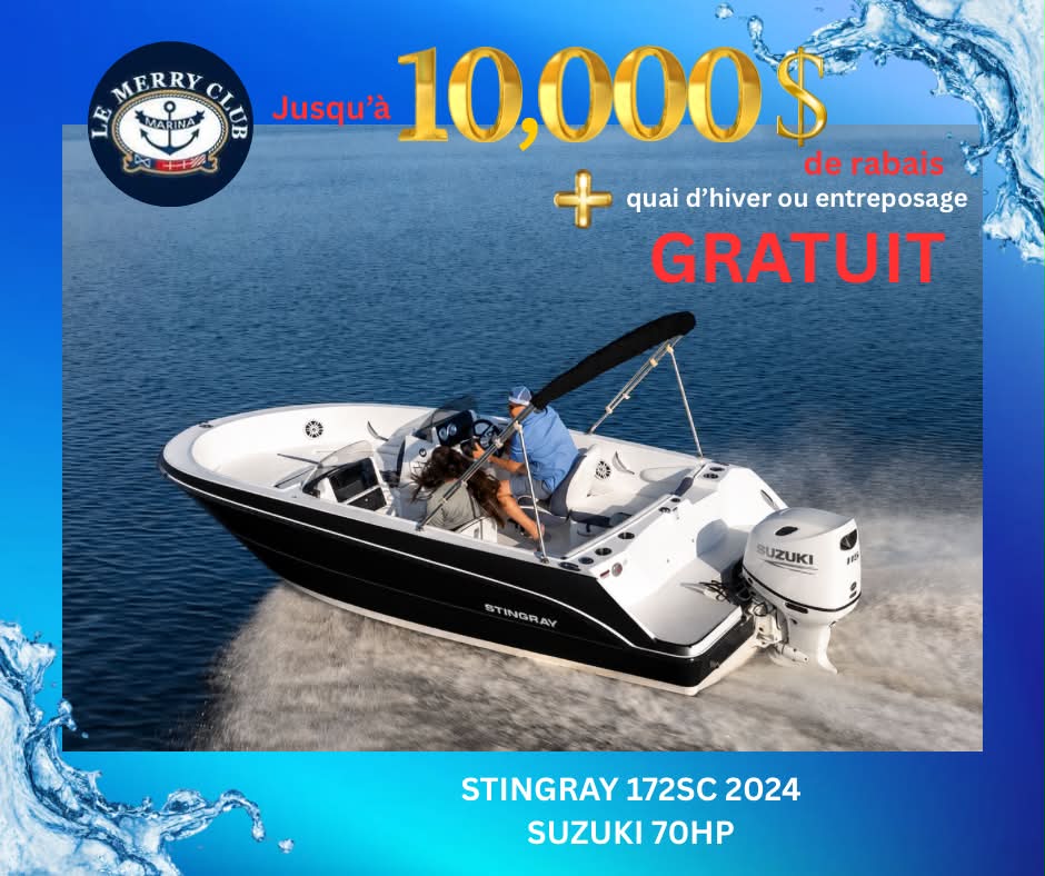 [STI172SC bk/wh-br/bk (PNYUS36MA424) NPGK] 172SC Stingray 2024 Suzuki 70HP 2021