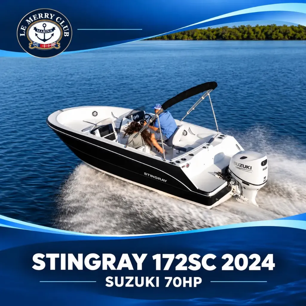[STI172SC bk/wh-br/bk (PNYUS36MA424) NPGK] 172SC Stingray 2024 Suzuki 70HP