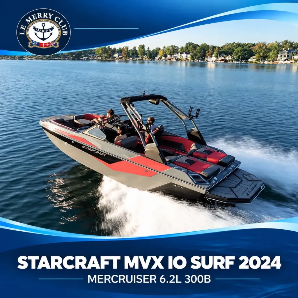 [STASURF red/tan-char/bk (STR91820K324)] Starcraft MVX IO SURF 2024 Mercruiser6.2L 300B