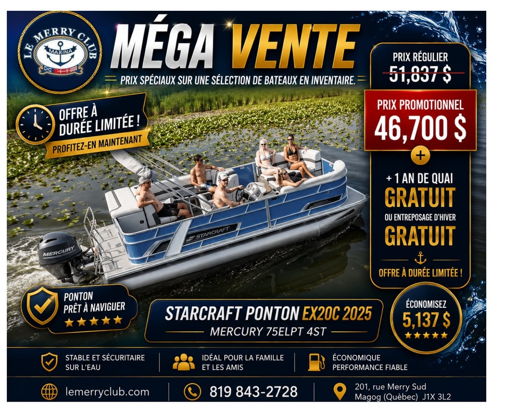 Starcraft Ponton EX20C 2025 Mercury 75ELPT 4ST