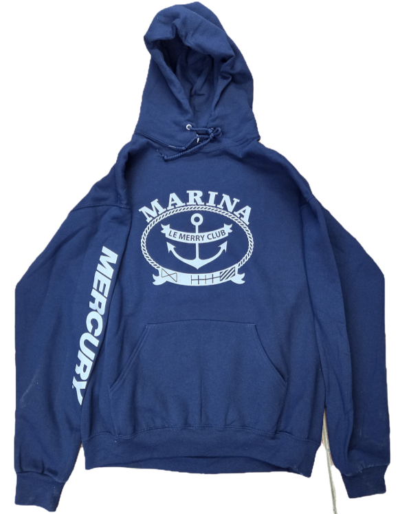 Hoodie Navy w/ Merc. on Sleeve (XL)