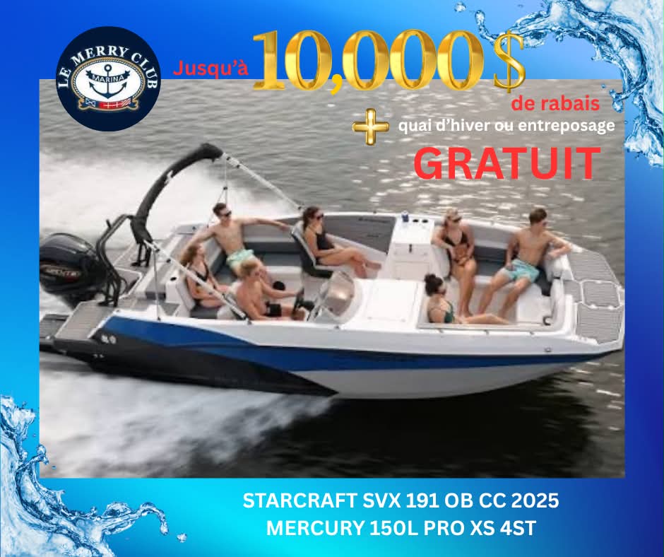 Starcraft SVX 191 OB CC 2025 Mercury 150L PRO XS 4ST