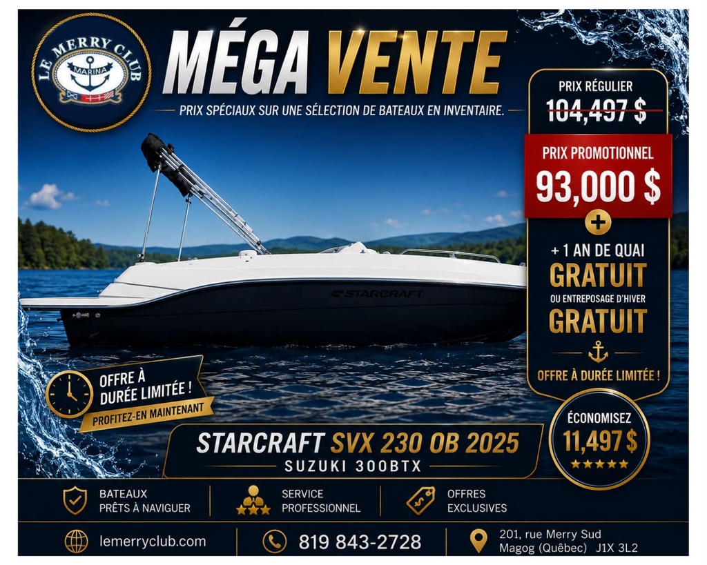 Starcraft SVX 230 OB 2025 Suzuki 250HP