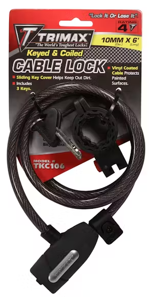 [255-TKC126] High Security Cable Lock 6''