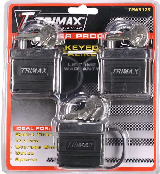 3-Pack Keyed Alike 3 Solid Steel