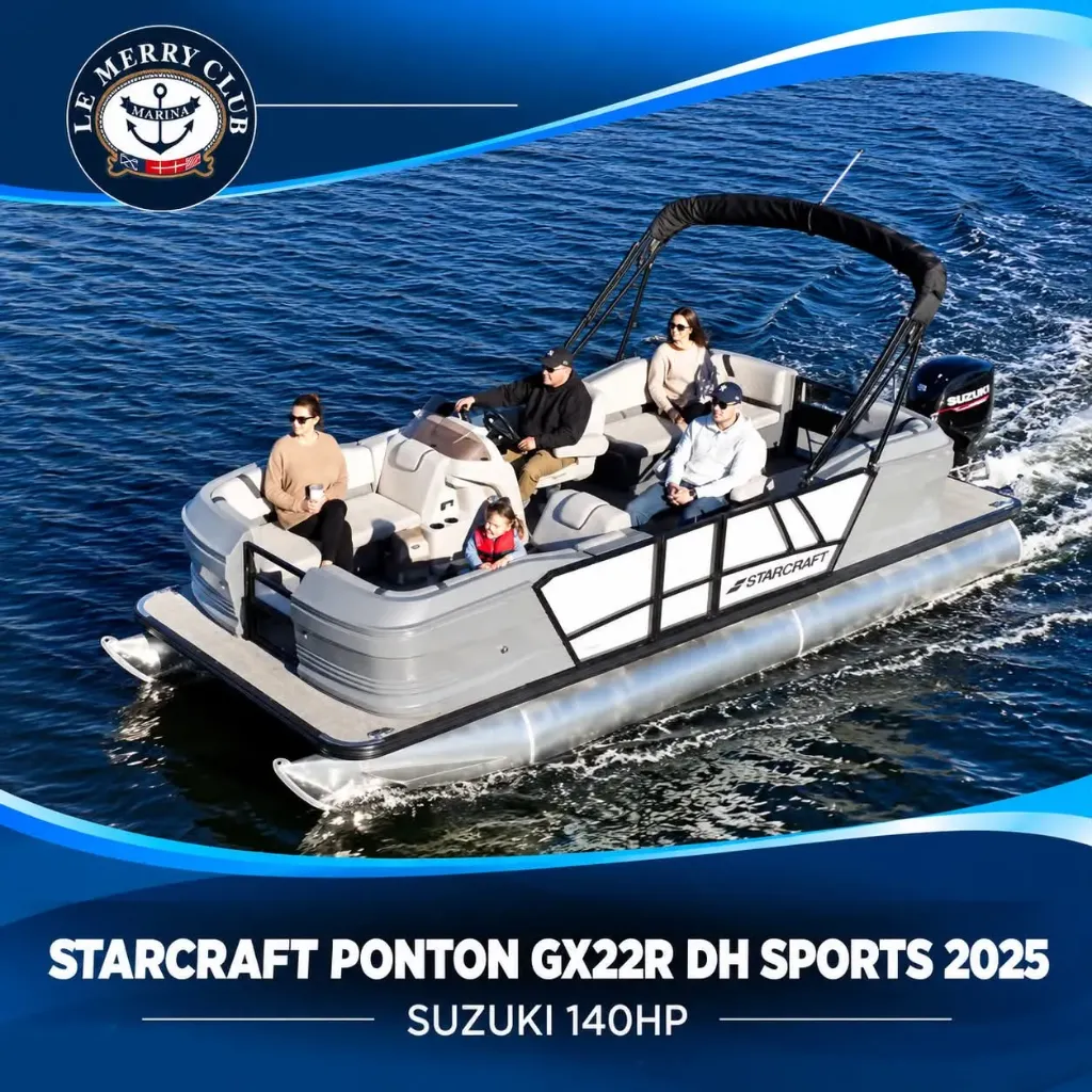 [PGX22RDH Blue (STR02095A525) NPKG] Starcraft Ponton GX22R DH Sport 2025 Suzuki 140HP