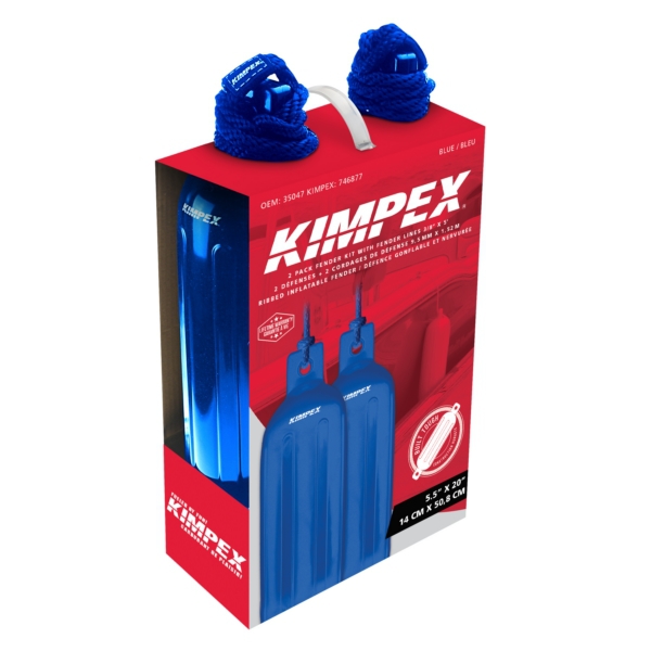 [76356235047] 2 Pack Fender Kit w/ Fender Lines 5.5''x20'' Blue & Blue