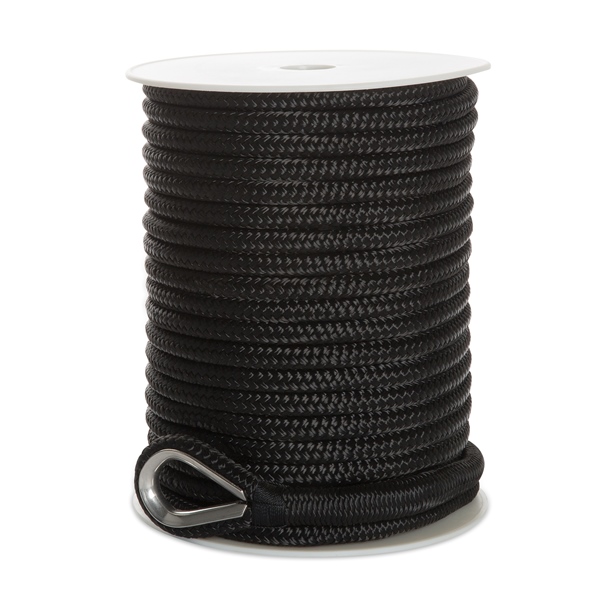 [77942150144] ANCHOR LINE 1/2"X150 DOUB BRAID BK