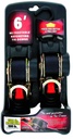 1"X6 1500LB 2PK RATCHET T DOWNS BLACK