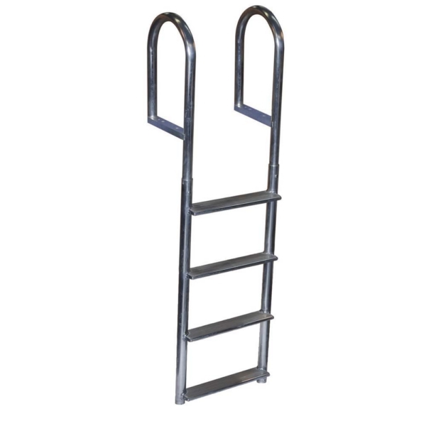 [77611320440] DOCK LADDER 4 STEP FIXED WIDE WELD ALUM