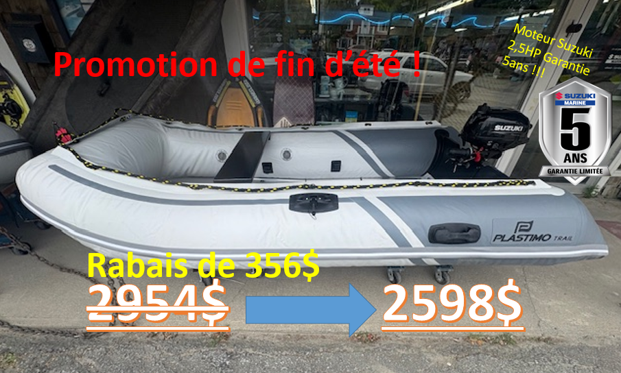Bateau gonflable plastimo trail avec moteur Suzuki 2,5hp
