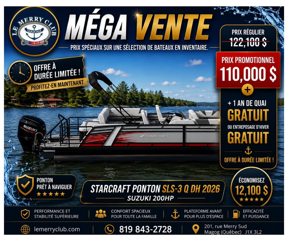 Starcraft Ponton SLS-3 Q DH 2026 Suzuki 200HP