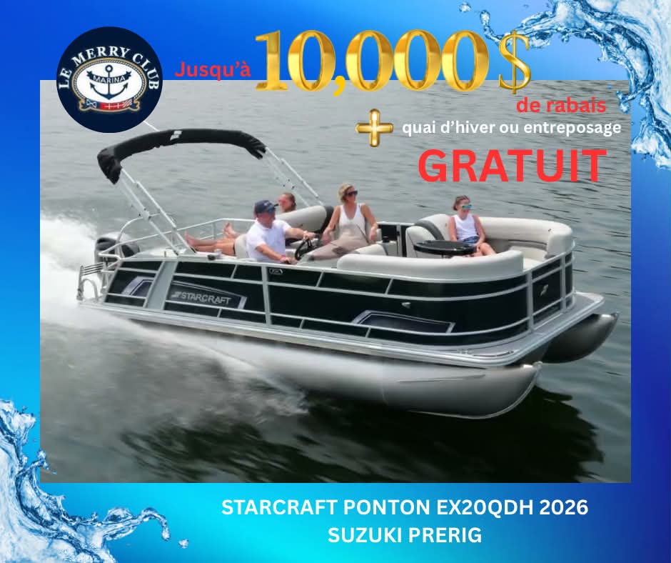 Starcraft Ponton EX20QDH 2026 Suzuki PRÉCONFIGURÉ