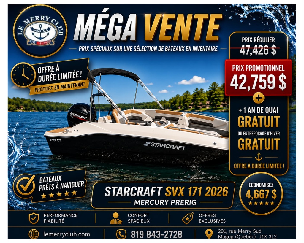 Starcraft SVX 171 2026 Mercury prerig