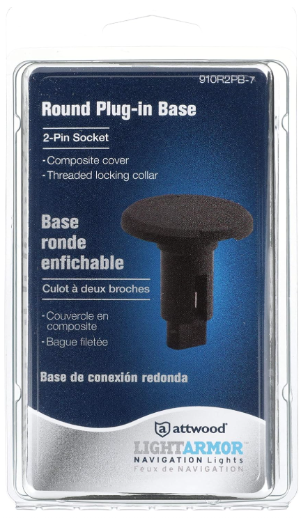 [910R2PB-7] Round Plug-In Base 2-Pin Socket