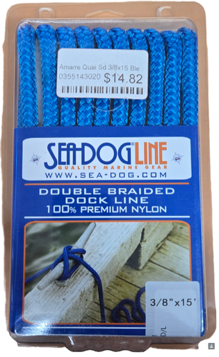 [035514302043] SeaDogLine Double Braided Dock Line 3/8x15 Blue