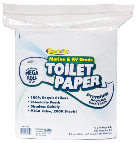[407-18501] Marine & RV Grade Toilet Paper (4) 2 Ply Rolls