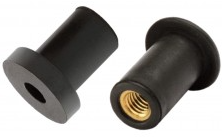 [50-59887] Well Nut Rubber & Brass 1/4-20 x 1