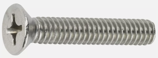 [50-59637] Phil Flat M/S 10-24 x 1 Stainless Steel Pck 10