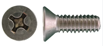 [50-59644] Phil Flat M/S 1/4-20 x 1 Stainless Steel Pck 6