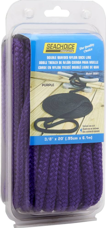 [71924939991] SeaChoice Double Braided Nylon Dock Line Mauve 3/8x20 17