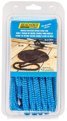 [50-40391] Seachoice Double Braided Nylon Dock Line 1/2x25 Blue
