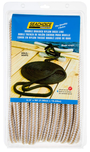 [50-47421] SeaChoice Double Braided Nylon Dock Line 3/4x50