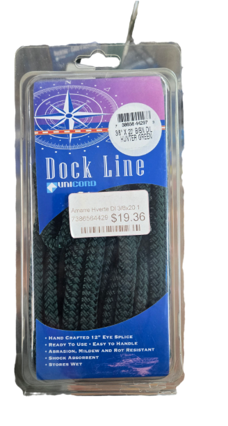 [708-442973] Dock Line Hunter Green 3/8x20 1