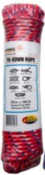 [708-463886] Tie-Down Rope 3/8in X100ft 