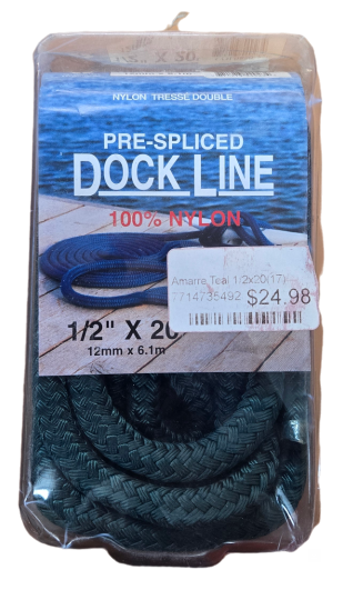 [780095] Pre-Spliced Dock Line Teal 1/2x20(17)