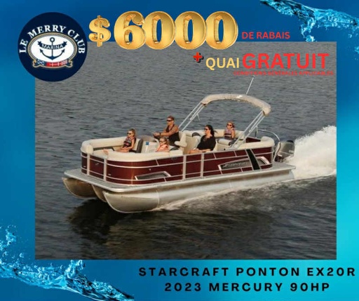 [PEX20R White (STR82905A323) PKG] Starcraft Ponton EX20R 2023 Mercury 90HP 