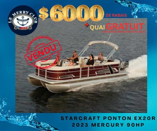 [PEX20R White (STR82905A323) PKG] Starcraft Ponton EX20R 2023 Mercury 90HP 