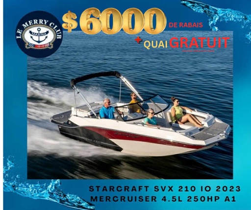 [STA210 IO Échange std/cgn/bk  (STR85506D323) ND/JO] Starcraft SVX 210 IO 2023 Mercruiser 4.5L 250HP A1 