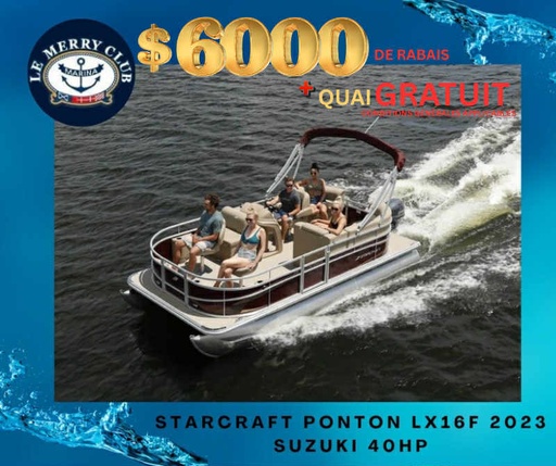 [PLX16F Std (PSTR85774D323) NPKG] Starcraft Ponton LX16F 2023 Suzuki 40HP 