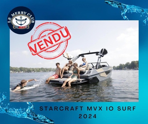 [STASURF blu/tan-char/bk (STR87793F324)] Starcraft MVX IO SURF 2024 Mercruiser6.2L 300B