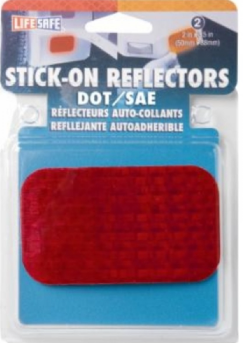 [263-07071] Stick-On Reflectors Red